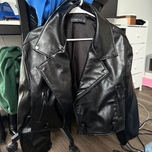 Princess Polly Black Faux Leather Jacket